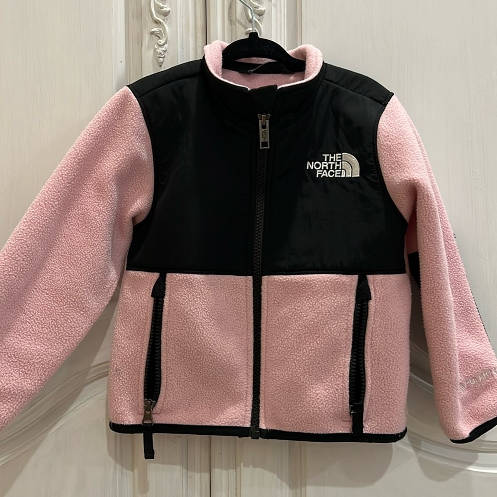 Toddler Girl Pink and Black North Face Denali